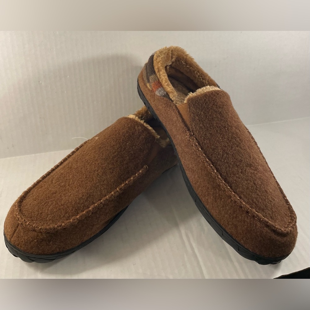 NewDenBer Men's Brown Moccasins, Indoor Outdoor Shoes, Size EU49/US15